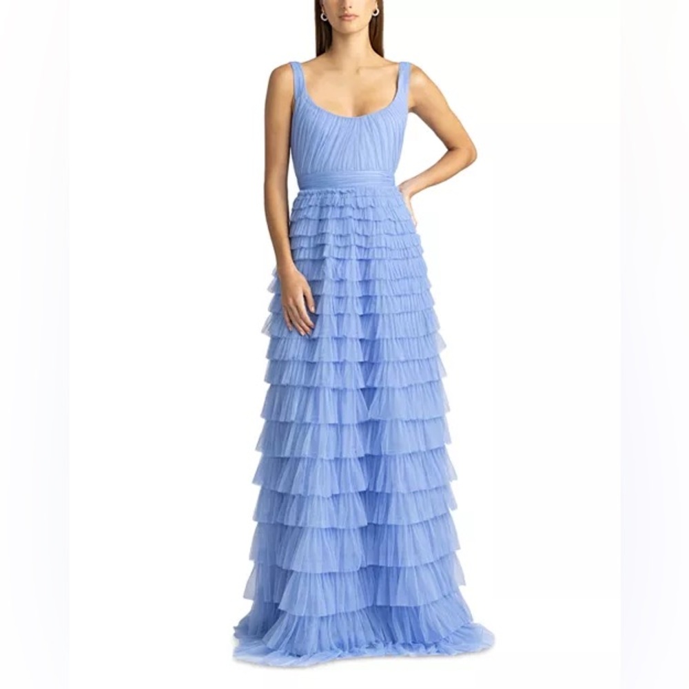 Zac Posen Elegant Blue Tiered Dress